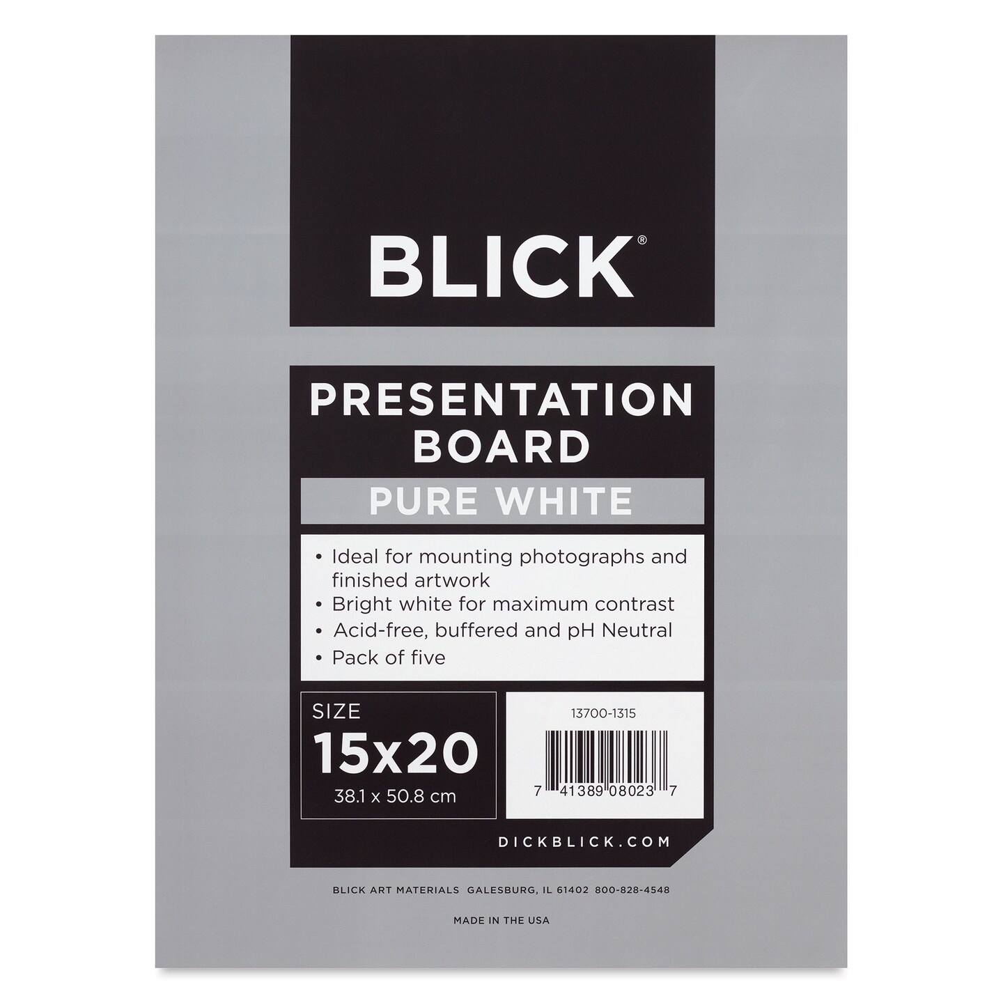 Blick Presentation Board Pack - 15&#x22; x 20&#x22;, Pure White, Pkg of 5