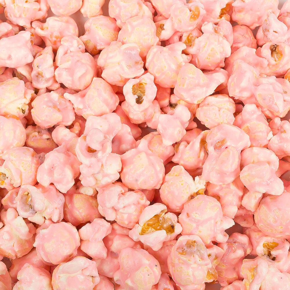12 Pcs Pink Candy Coated Popcorn Vanilla Flavored 3.5 oz Bags Individually Wrapped
