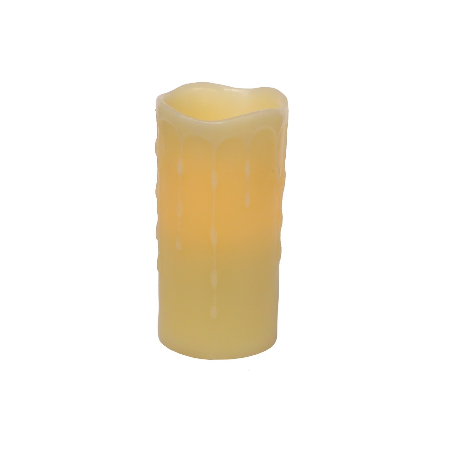 Melrose 6&#x22; Yellow LED Lighted Dripping Flameless Pillar Candle