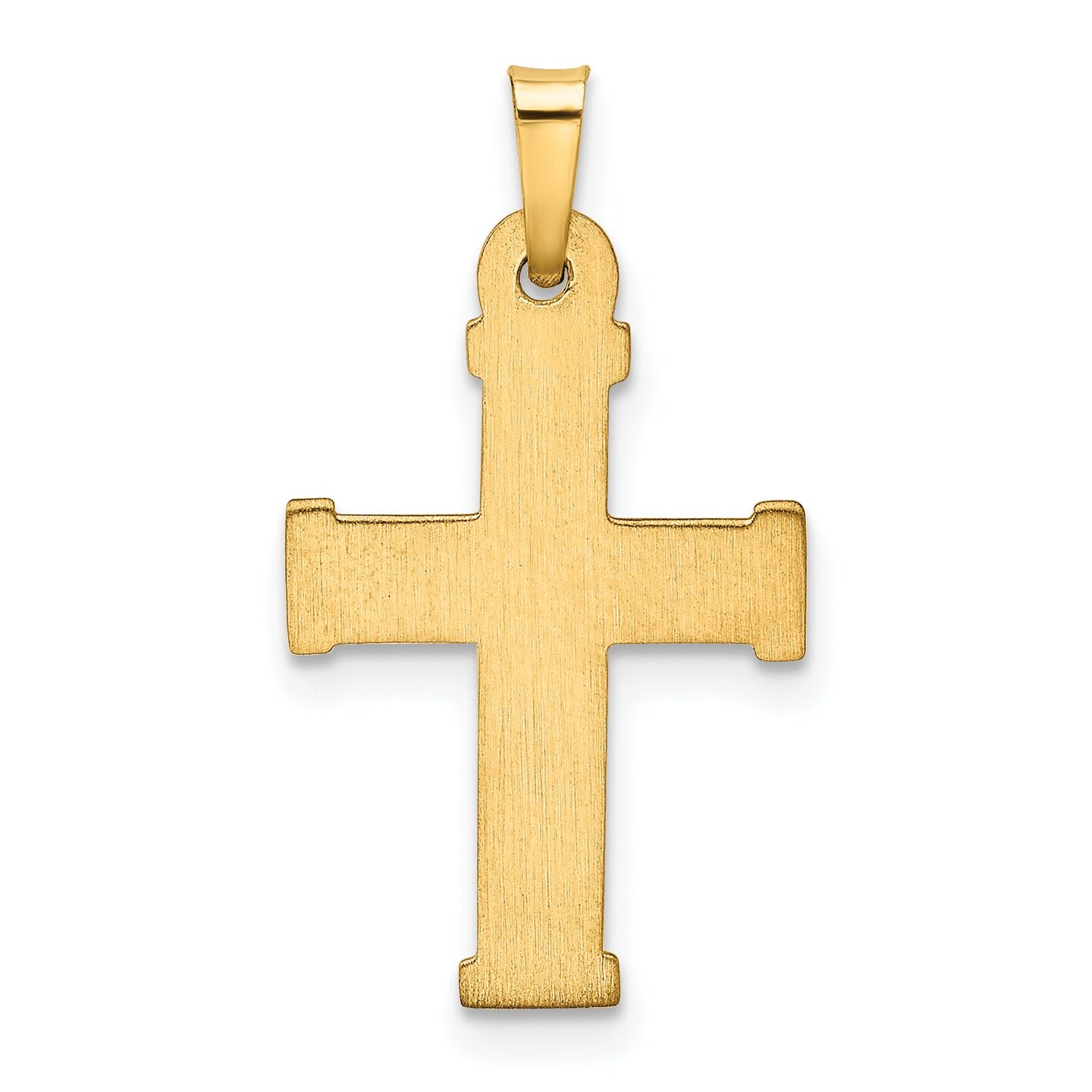 14K Yellow Gold Hollow Cross Pendant Charm Jewelry