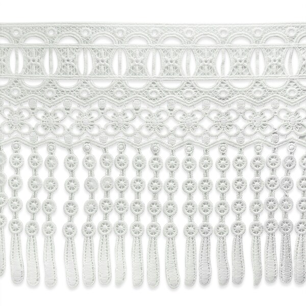 Vintage Oval and Square Lace with Teardrop Fringe Trim