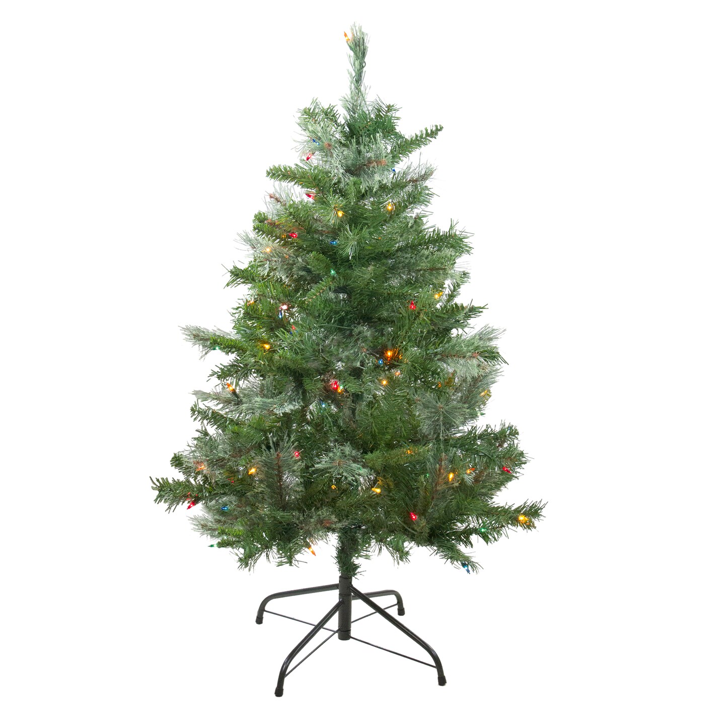 Northlight Pre-Lit Medium Mixed Cashmere Pine Artificial Christmas Tree - 4&#x27; - Multi Lights