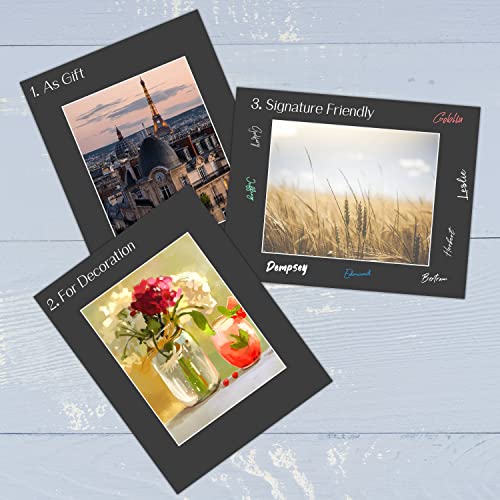 Golden State Art, Pack of 10 11x14 Black Picture Mat Set with White Core Bevel Cut for 8x10 Photo