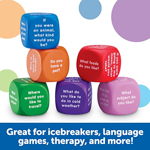 6 Pieces Ages 6+ Foam Cubes for Social-Emotional Learning School Counselor Supplies Speech Therapy Toys Ice Breaker Cubes