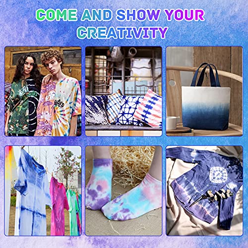 32 Color Tie Dye Kit, Fabric Dye Art Kit for Kids, Adults and Partues with Rubber Bands, Gloves, Plastic Film and Table Covers