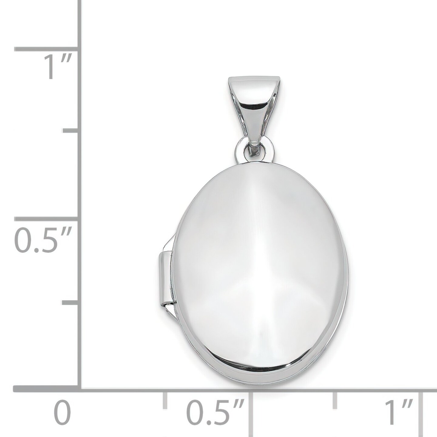 14K White Gold Oval Locket Photo Pendant Jewelry 25mm x 17mm