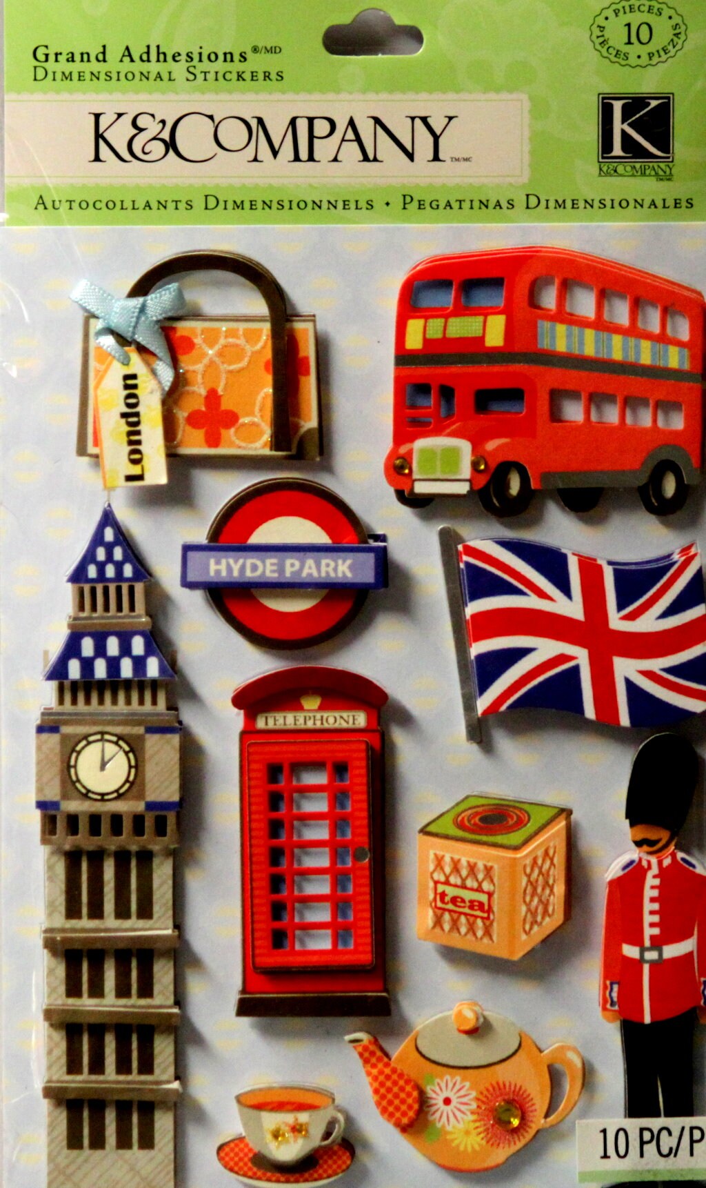 K &#x26; Company Happy Trails London Grand Adhesions Dimensional Stickers