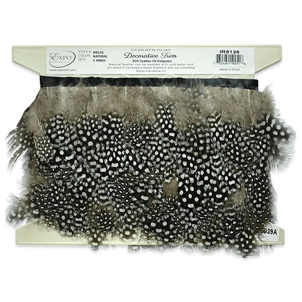 Everly Plush Polka Dot Feather Fringe Trim