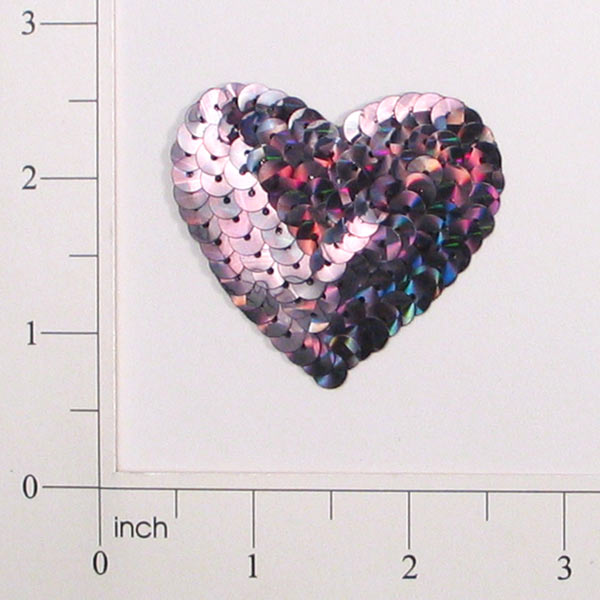 Prism Heart Sequin Applique/Patch 4" X 5"
