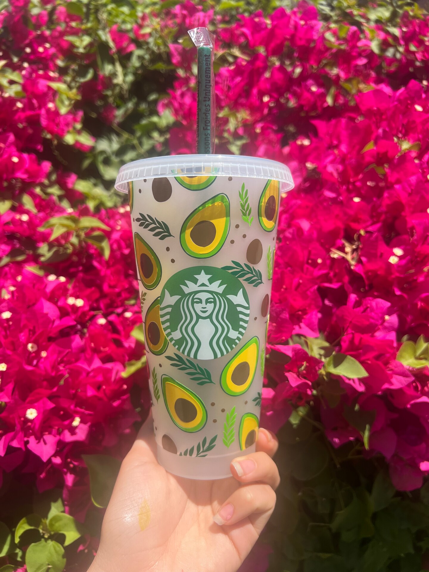 Avocado Delight: Premium Plastic Starbucks Tumbler with High