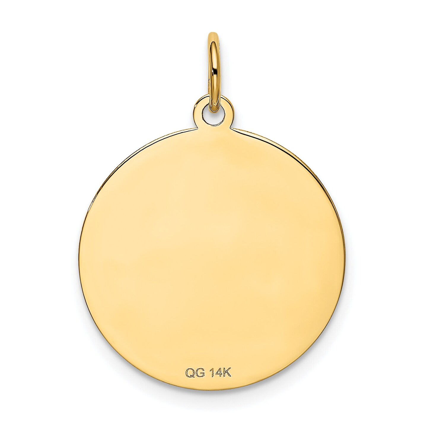 14K Yellow Gold Pug Disc Charm Dog Pendant Jewelry 26mm x 20mm