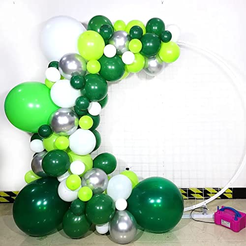 Green Balloons Garland Arch Kit 125pcs Different Sizes 18 12 10 5 Inch Emerald Dark Green and Green Confetti Latex Balloons for Anniversary Birthday Party Graduation Jungle Theme Christmas Decorations