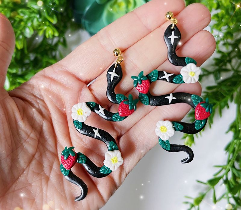 Earrings | 'Terracotta Boho Snake' Handmade Jewelry