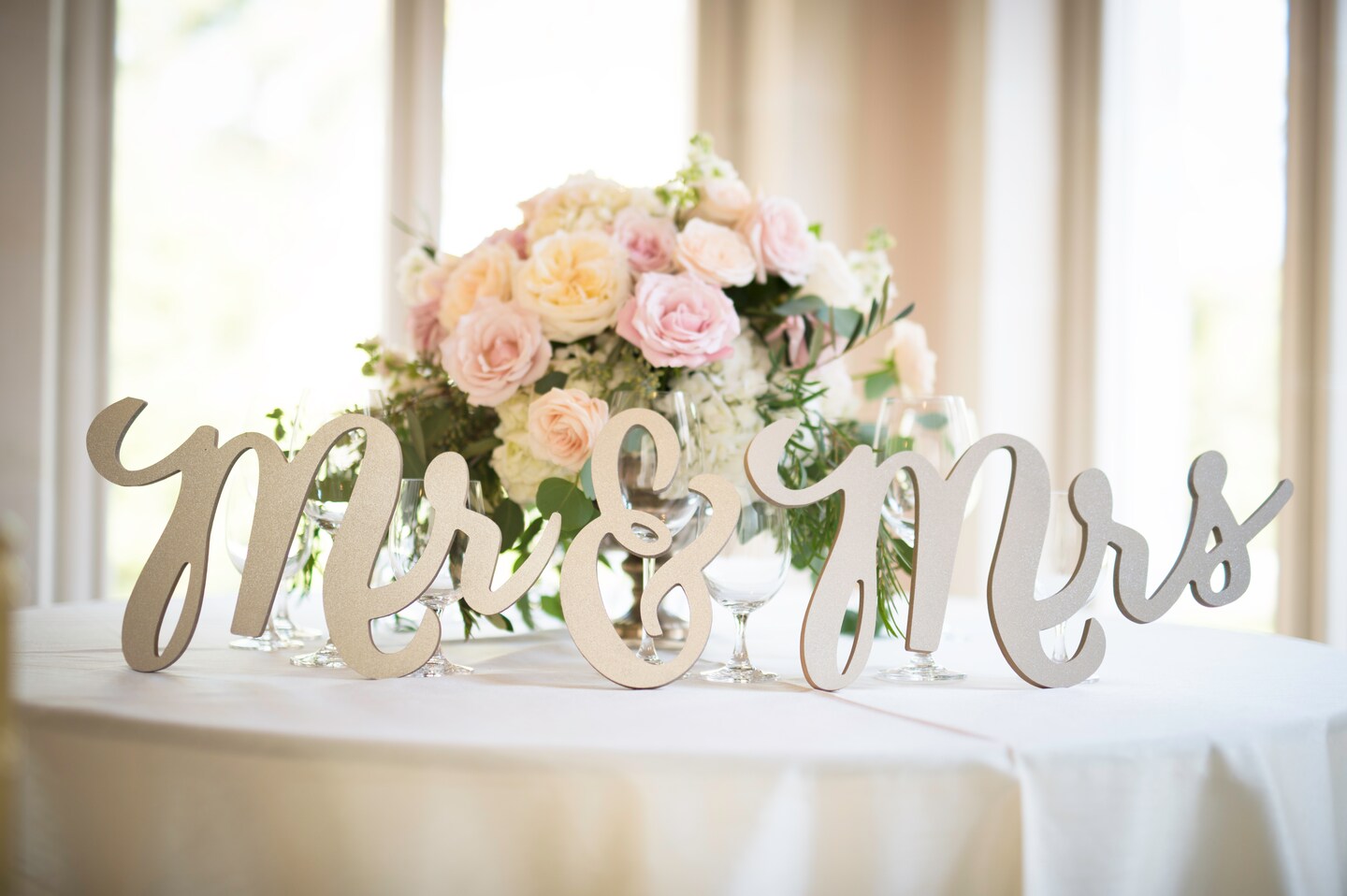 Mr and Mrs Sign Custom Wedding Table Decor image 1