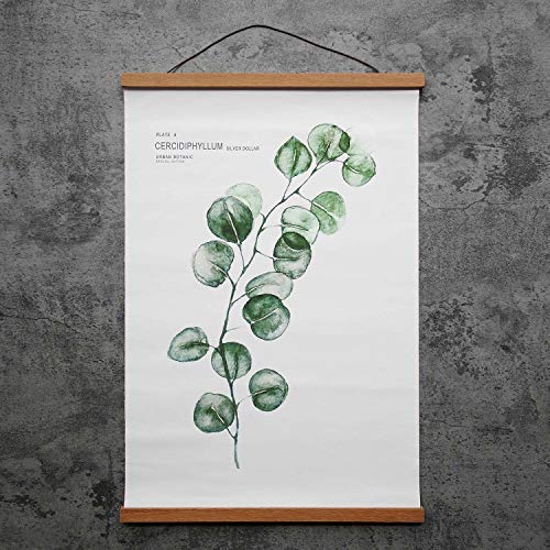 Teak Wood Magnetic Poster Frame Hanger, Magnet Poster Frame for Posters, Prints, Photos, Pictures, Maps, Scrolls, and Canvas Artwork