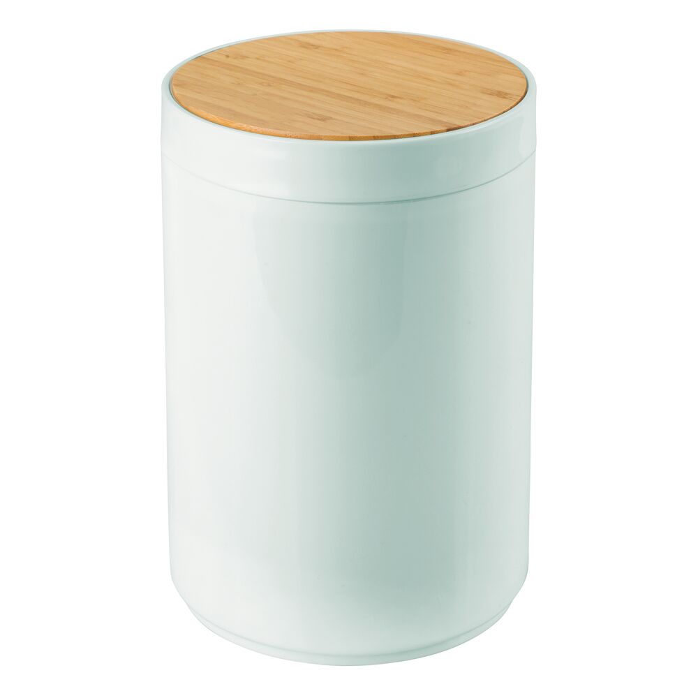 mDesign Plastic Round Trash Can Small with Swing-Close Lid