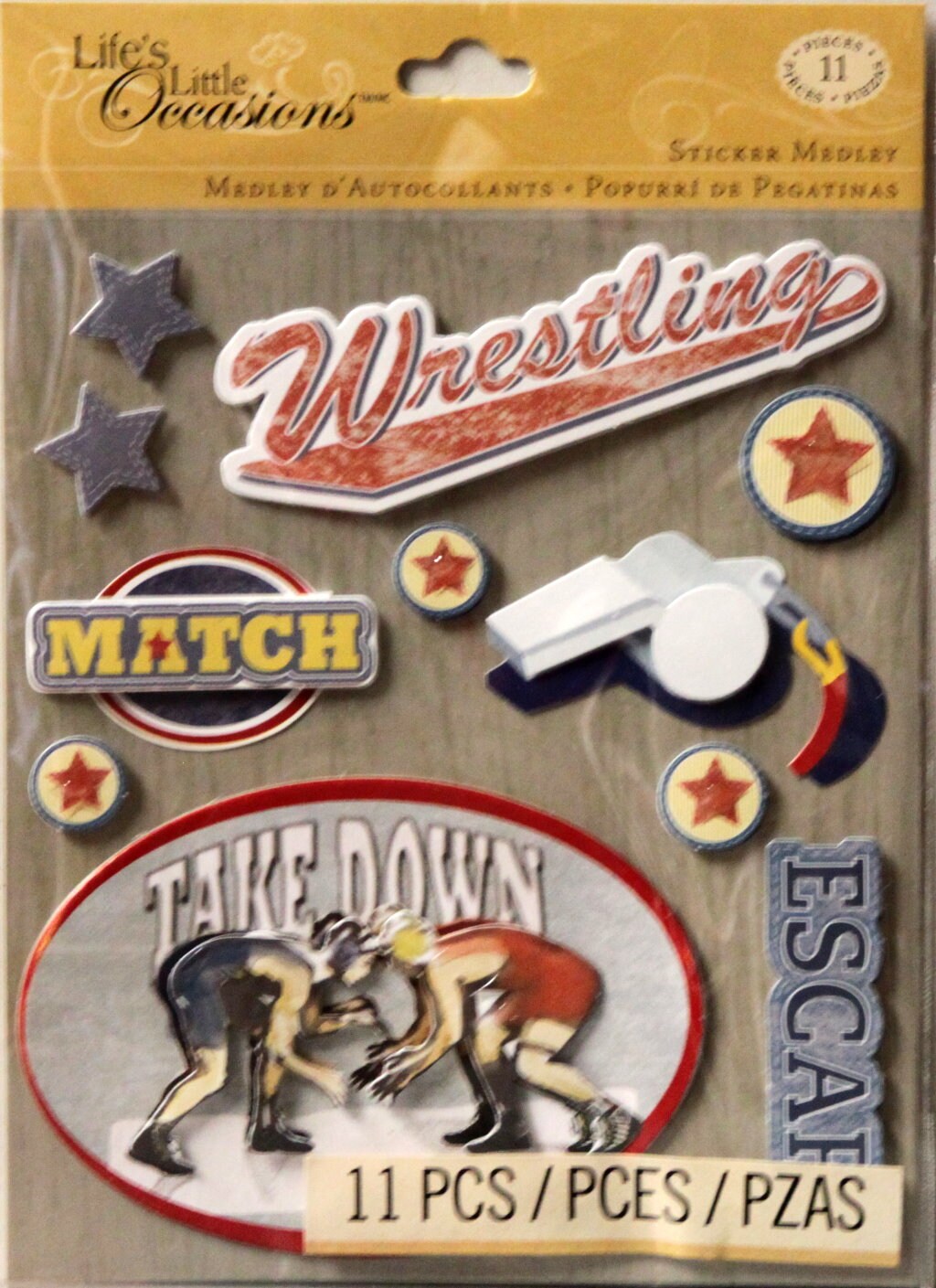 K &#x26; Company Life&#x27;s Little Occasions Wrestling Dimensional Stickers Medley