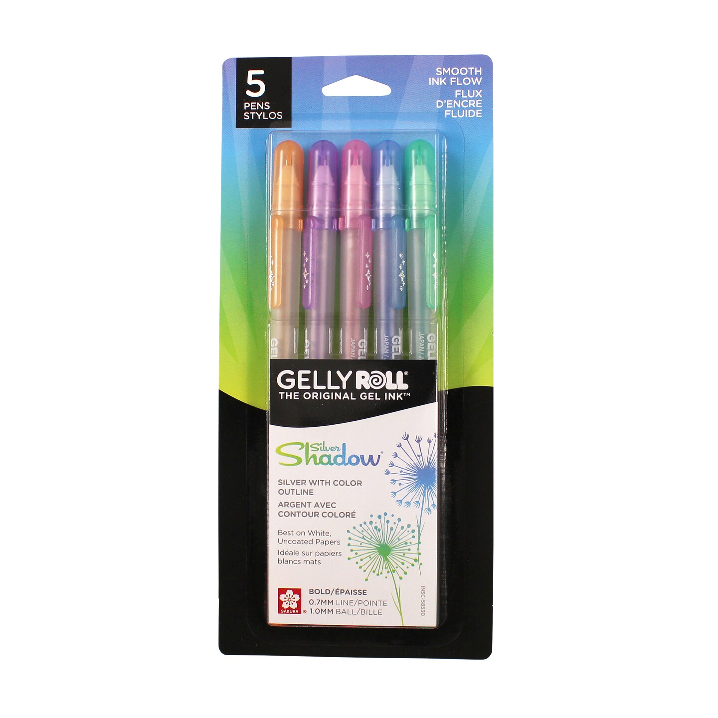 Sakura Gelly Roll Silver Shadow Pen Set, 5-Colors