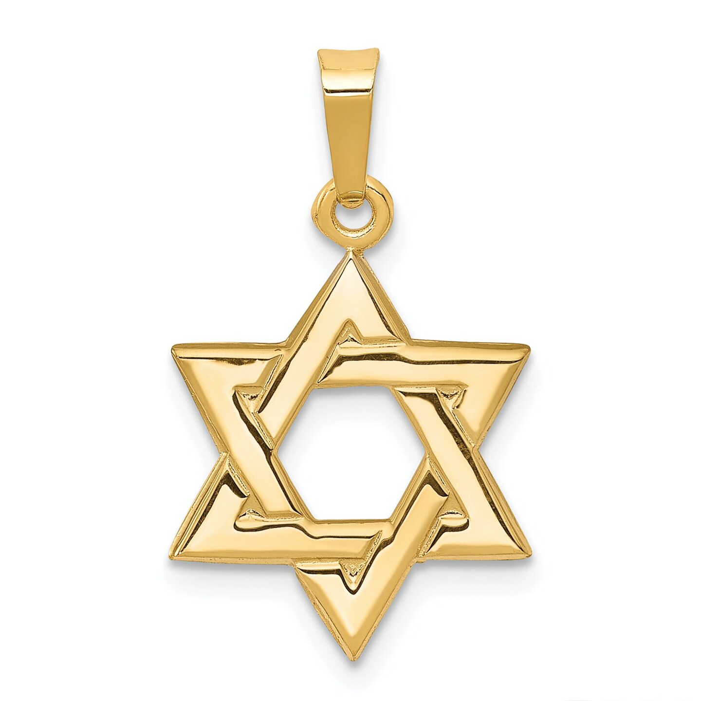 14K Yellow Gold Star of David Pendant Charm Jewelry 23mm x 13mm