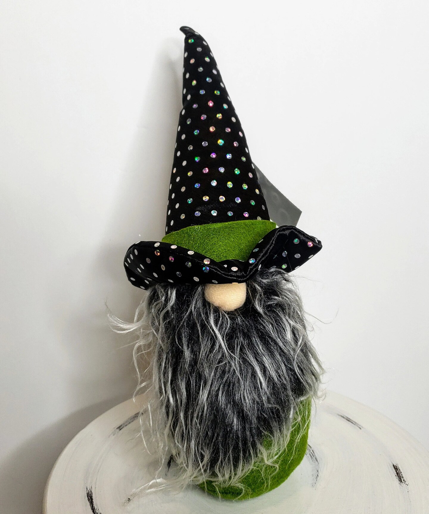 13&#x22;H Fabric Halloween Witch Sitting Gnome - Ideal for Halloween Decor, Wreath Attachment, Mantel Decor-HH391299