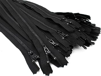 100 YKK Black Zipper (9&#x22; Inches) For Slacks, Shirts,Bags, Pouches and Craft projects-Made in USA
