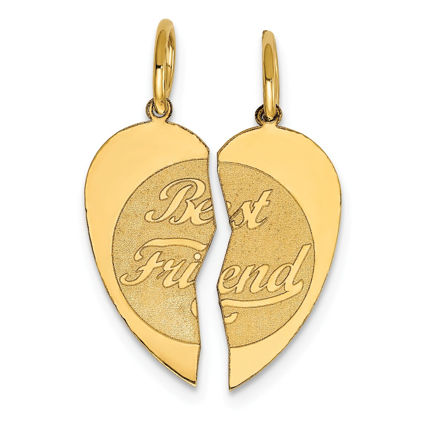 14K Yellow Gold Break Apart Best Friend Charm Jewelry 22mm x 15mm