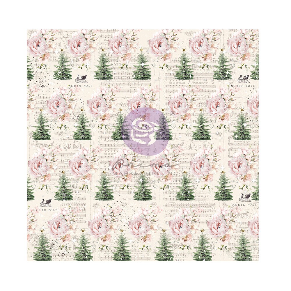 Christmas Market Collection - North Pole Magic - 12"x12" w/ foil details / paper Scrapbook Supplies Material For Craft Notebooksdecoupage Album Journals Planners Art Journaling Bullet