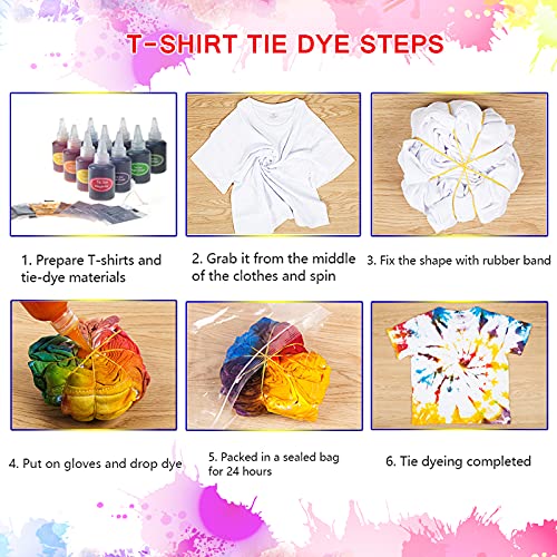 Tie Dye Powder, 12 Colors Dye Packets, Color Powder Packets Bright Fabric  Dye, Tie Dye Party Supplies Suitable for Children and Adults（12Pack,10G Per  Pack）…