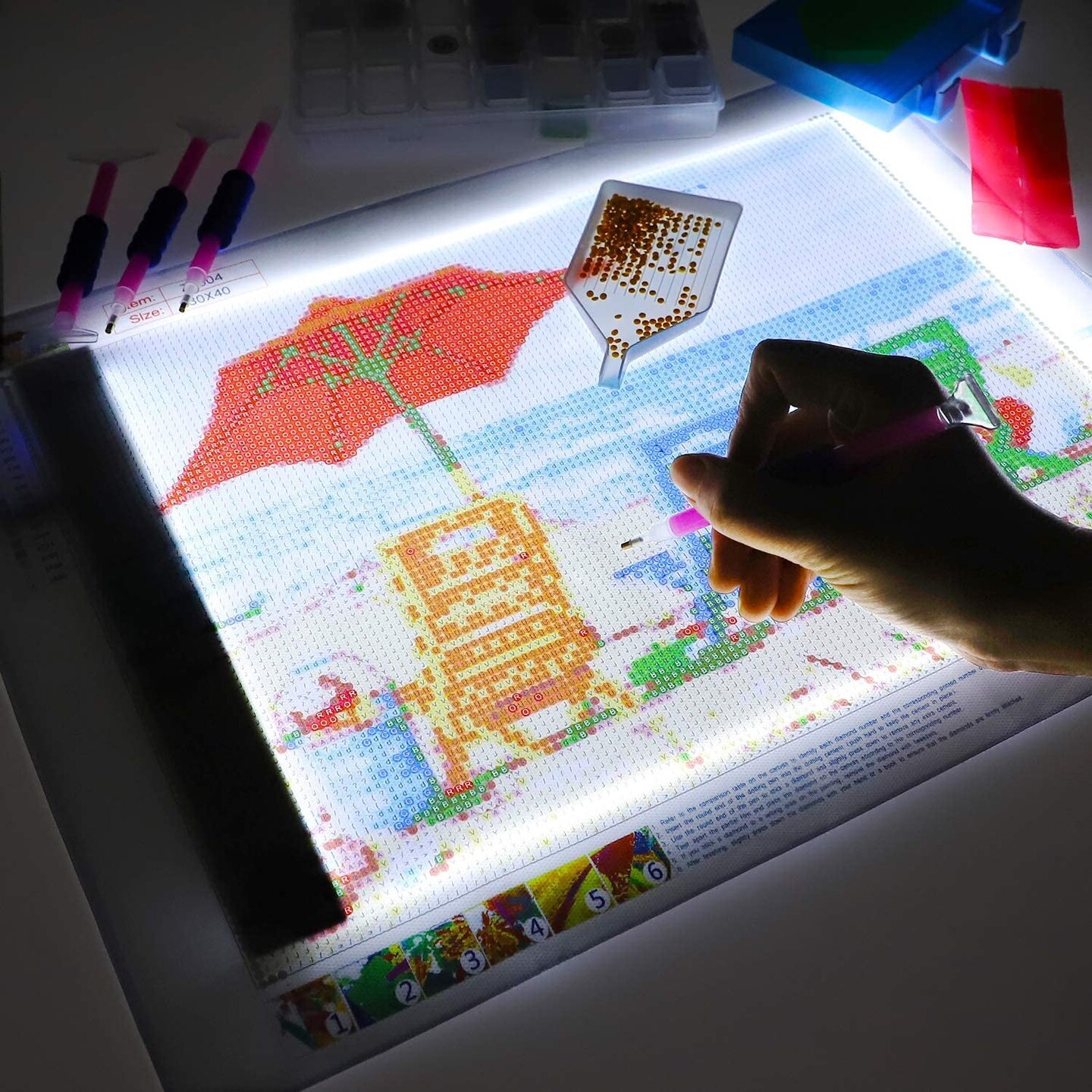 5d Diamond Painting Led Light Pad A4 Led Drawing Board Tablet and Optional Diamond  Painting Accessories Light Pad Stand Bag Tool