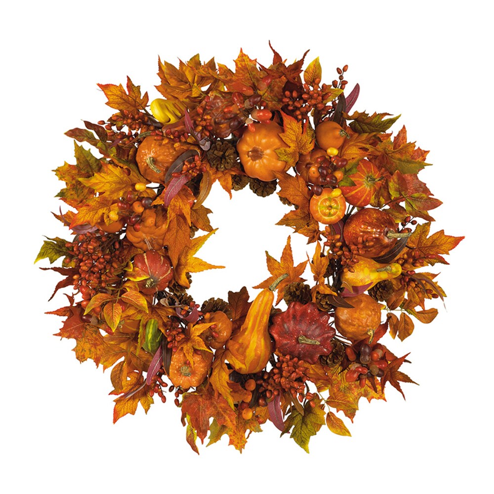Nearly Natural   28&#x22; Harvest Wreath Fall