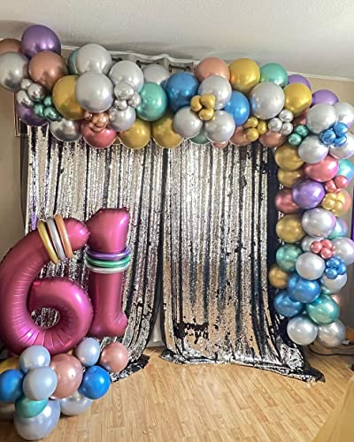 100 Pack 12 Inch Metallic Chrome Latex Balloons - Assorted Colors for Birthday, Baby Shower, and Wedding Decorations
