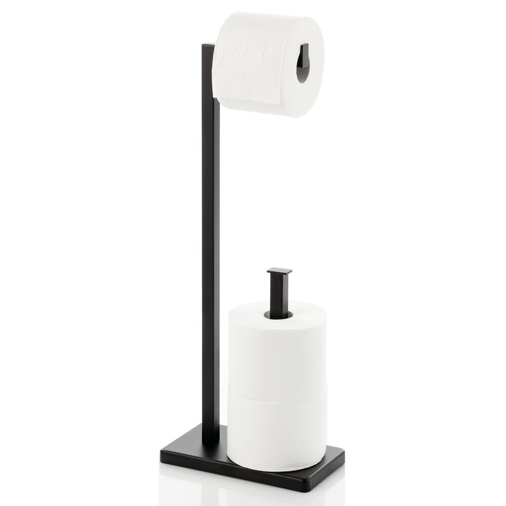 mDesign Metal Toilet Paper Holder Stand and Dispenser, Holds 2 Rolls
