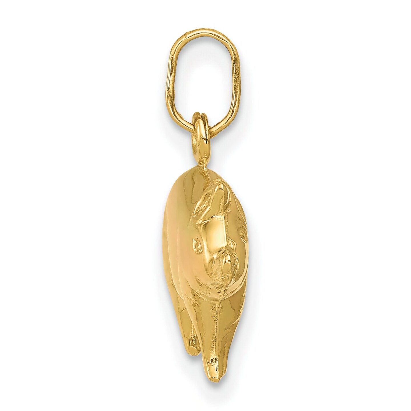 14K Yellow Gold Pig Charm Farm Animal Pendant Jewelry 16.5mm x 16mm