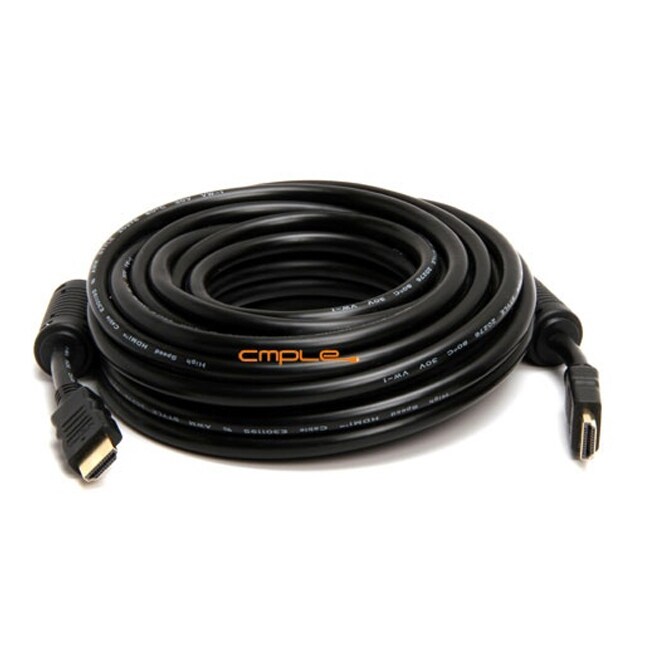 Cmple - 28AWG Standard Speed HDMI Cable with Ferrite Cores - Black