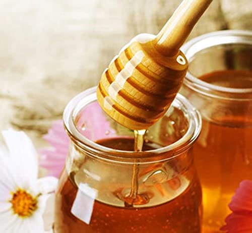 50 Pck Wooden Honey Dipper Stick 8CM Collecting Dispensing Drizzling Jam Portable Wedding Party