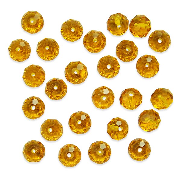 Rondelle Faceted Crystal Glass Beads 8x6mm.