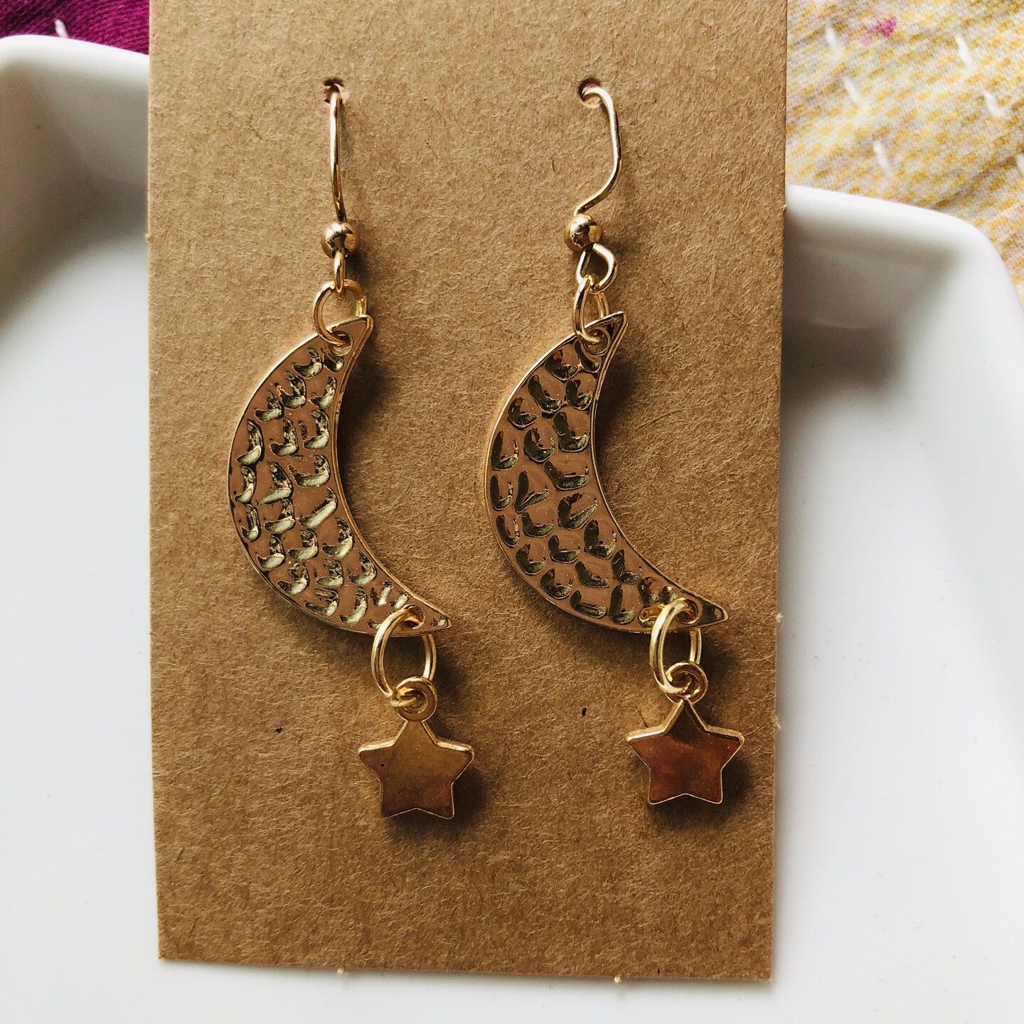 Carnelian hammered crescent earrings online