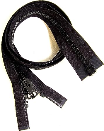 YKK #10 Boat Top Zipper, Black 144" Inch, Seperating Double Metal Tab Slider