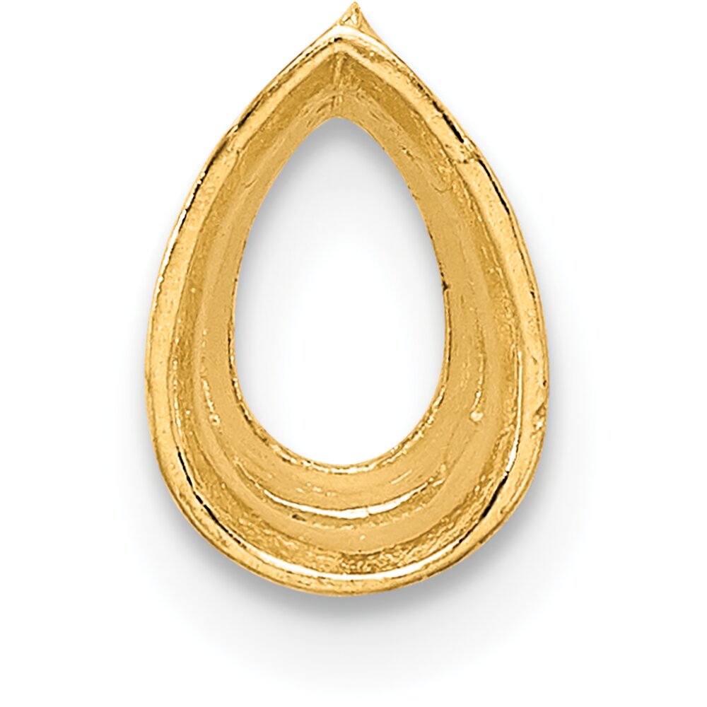 14K Gold Pear Airline Bezel Setting 7.5x5.5mm