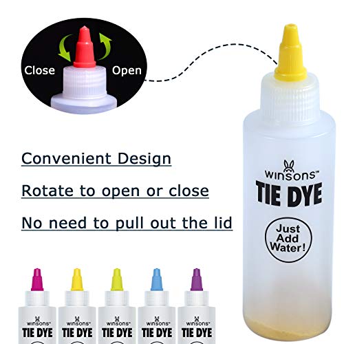 Tie Dye Kit 5 Colors Permanent Fabric Dye Art Set for Kids Adults for School, Homemade Party, Creative Groups Activities, DIY Gift