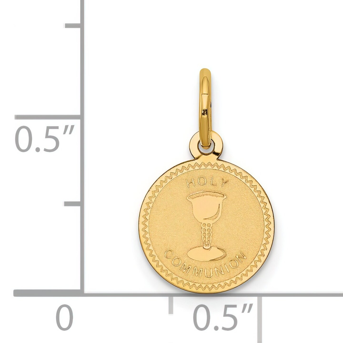 14K Yellow Gold Holy Communion Charm Pendant Jewelry 17mm x 11mm