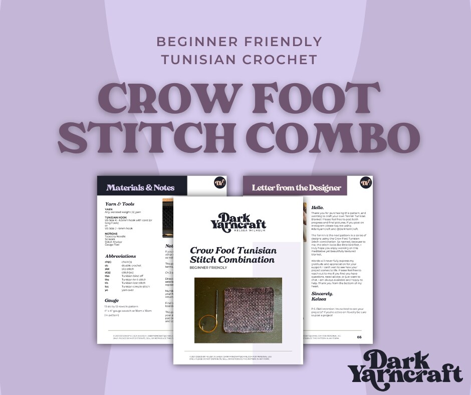 Crow Foot Tunisian Crochet Stitch Combination image 5