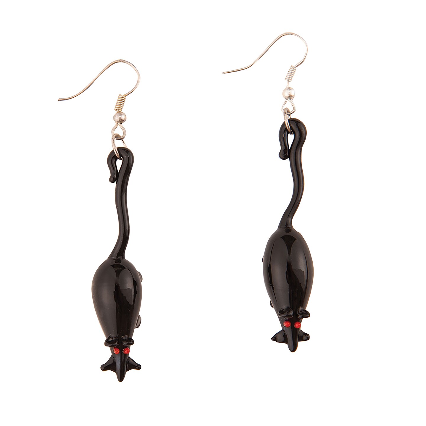 Art Glass Rat Halloween Earrings