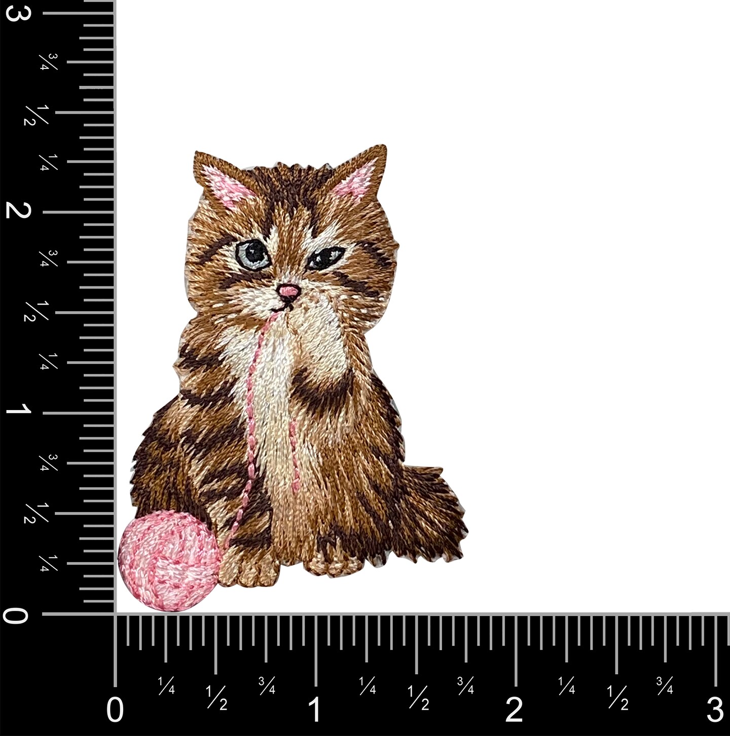 Tabby Cat, Kitten, Playing with Yarn, Pets, Embroidered, Iron on Patch