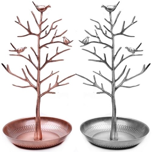 Generic Vintage Bird Tree Stand Jewelry Earrings Necklace Ring Show Rack Holder Display