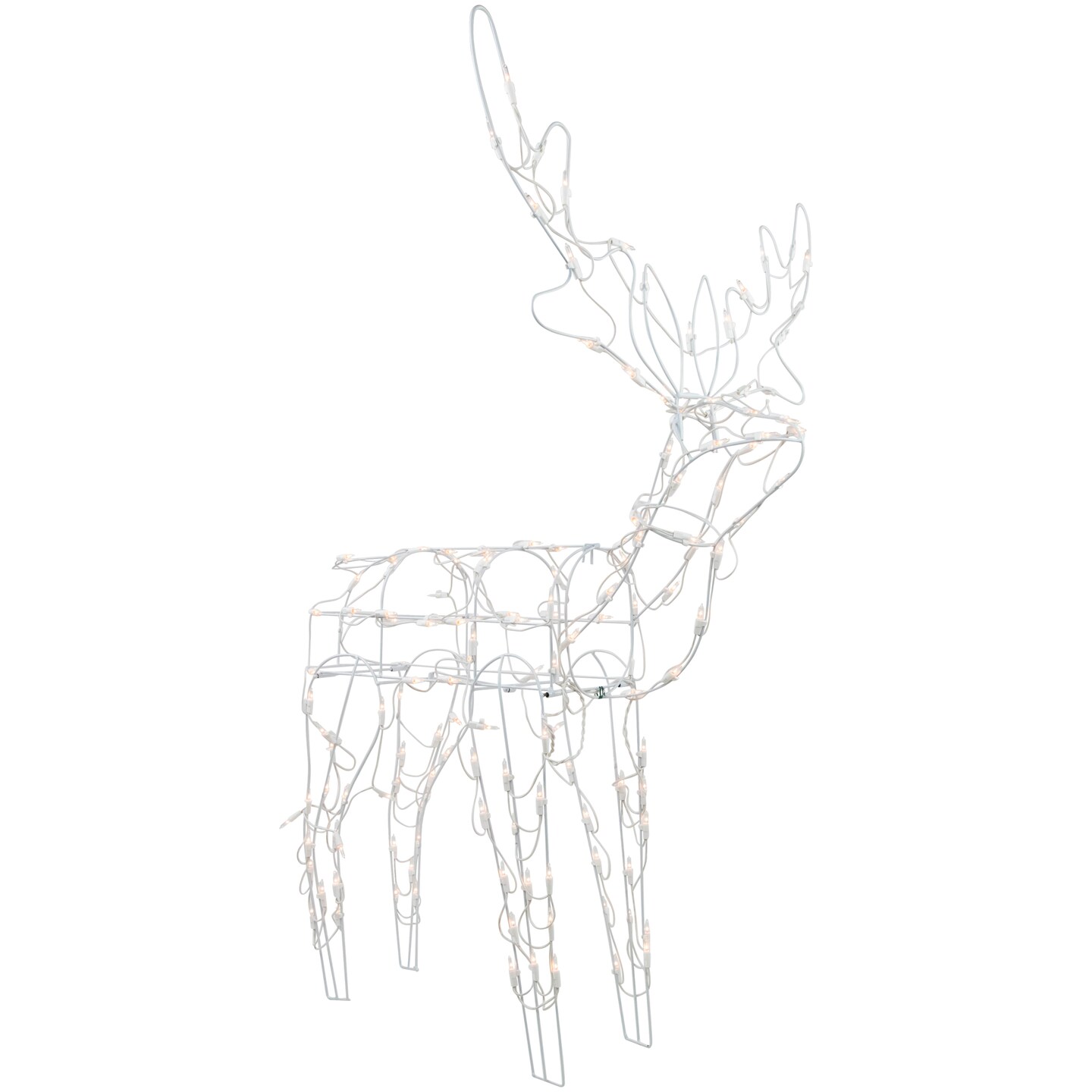 Northlight 48&#x22; Lighted White Standing Reindeer Outdoor Christmas Yard Decoration