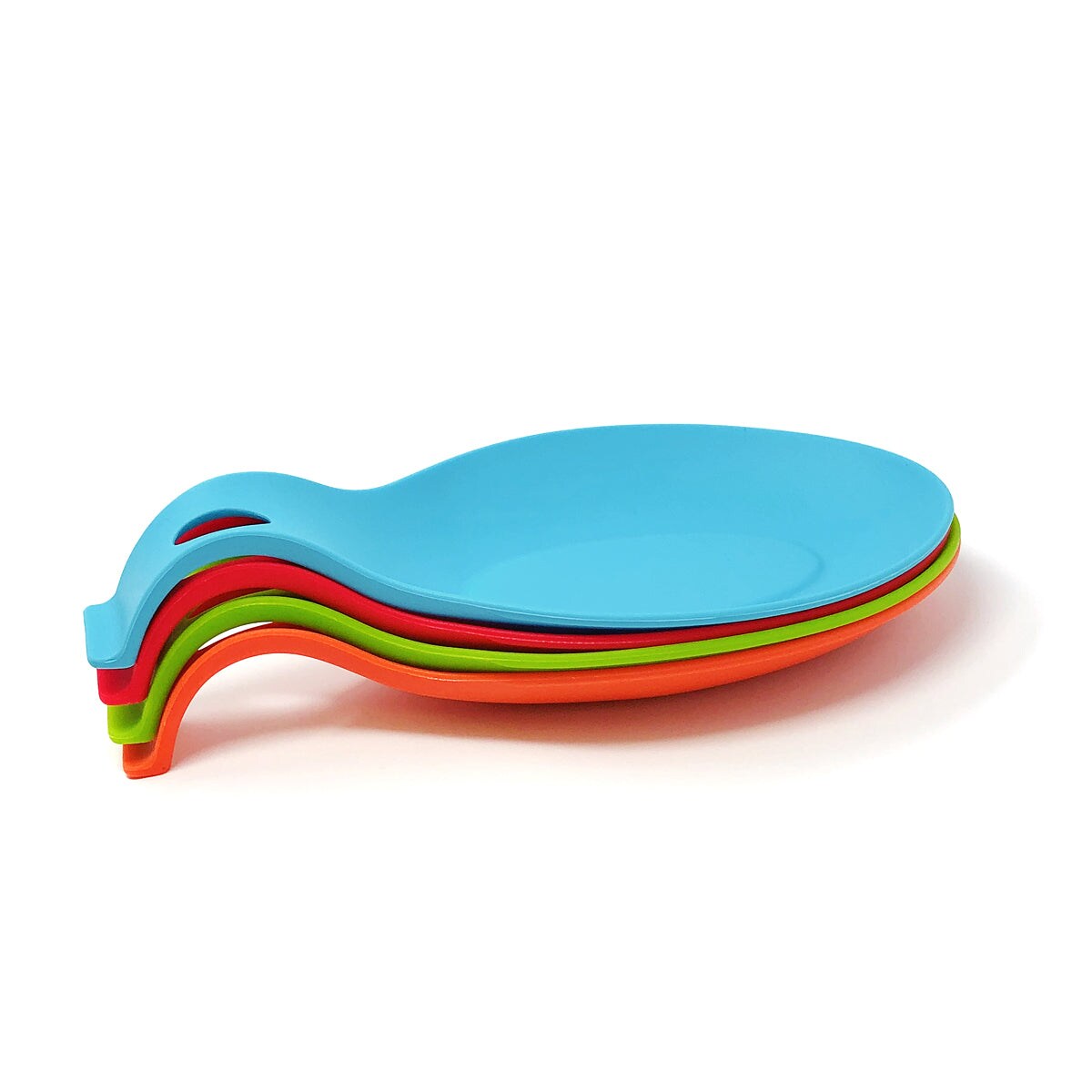 Wrapables Large Silicone Heat Resistant Spoon Rest Utensil Spatula Ladle Holder (Set of 4)