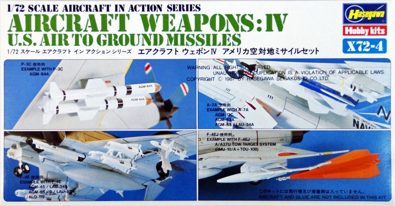 Hasegawa  1/72 U.S. AIRCRAFT WEAPONS IV Plastic Model