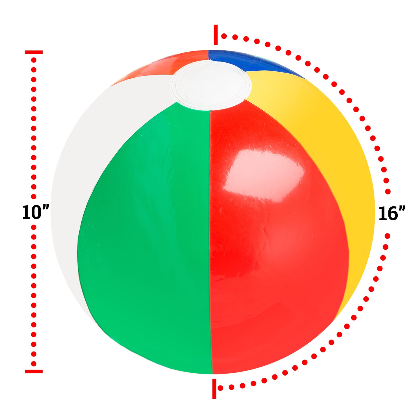 16" Rainbow Color Party Pack Inflatable Beach Balls - Beach Pool Party Toys (12 Pack)