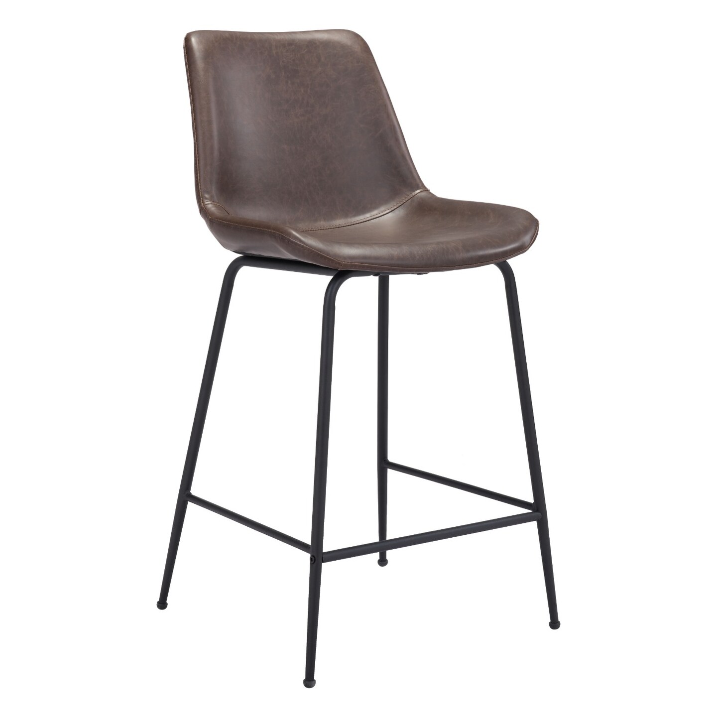 Modern Home 38.5&#x22; Brown and Black Upholstered Counter Chair